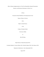 Effect of Betaine Supplementation on Total Tract Digestibility, Ruminal Fermentation Measures, and Production Performance of Dairy Cows