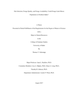 Diet Selection, Forage Quality, and Forage Availability: Could Forage Limit Moose Populations in Northern Idaho?