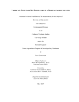 LANDSCAPE EFFECTS ON BEE POLLINATORS IN A TROPICAL AGROECOSYSTEM