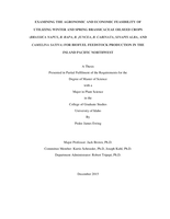 EXAMINING THE AGRONOMIC AND ECONOMIC FEASIBILITY OF UTILIZING WINTER AND SPRING BRASSICACEAE OILSEED CROPS (BRASSICA NAPUS, B. RAPA, B. JUNCEA, B. CARINATA, SINAPIS ALBA, AND CAMELINA SATIVA) FOR BIOFUEL FEEDSTOCK PRODUCTION IN THE INLAND PACIFIC NORTHWEST