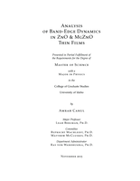 Analysis of Band-Edge Dynamics in ZnO and MgZnO Thin Films