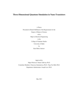 Three-Dimensional Quantum Simulation in Nano-Transistors