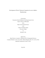 Development of Wood -Thermoset Composites for use in Additive Manufacturing
