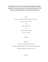RETROSPECTIVE ANALYSIS OF WORLDWIDE BIOCONTROL PROJECT SUCCESS AND STUDY OF SPECIALIZED SOIL TYPES EFFECTS ON BIOCONTROL AGENT HOST SPECIFICITY