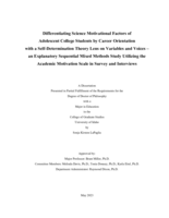 Differentiating Science Motivational Factors of Adolescent College Students by Career Orientation with a Self-Determination Theory Lens on Variables and Voices – an Explanatory Sequential Mixed Methods Study Utilizing the Academic Motivation Scale in Survey and Interviews