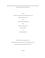 High Throughput Phenotyping of Cross-sectional Morphology in Plant Stalks: Sample Preparation, Image Processing, and Feature Extraction