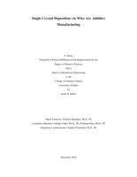 Single Crystal Deposition via Wire Arc Additive Manufacturing