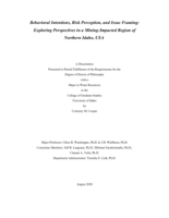 Behavioral Intentions, Risk Perception, and Issue Framing: Exploring Perspectives in a Mining-Impacted Region of Northern Idaho, USA