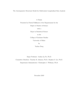 The Autoregressive Structural Model for Multivariate Longitudinal Data Analysis