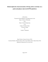 Dielectrophoretic characterization of living cells real-time on a point-and-planar microwell (PPM) platform