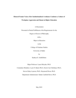 Silenced Female Voices: How Institutionalized Avoidance Condones a Culture of Workplace Aggression and Shame in Higher Education