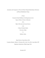 Antecedents and Consequences of Perceived Patient-Therapist Relationship on Motivation and Physical Rehabilitation Change