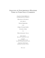 ANALYSIS OF SYNCHRONOUS MACHINE TURN-TO-TURN FAULT CURRENTS