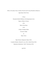 Effects of Secondary Tasks on Auditory Detection and Crossing Thresholds in Relation to Approaching Vehicle Noises