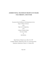 JURISDICTIONAL TRANSFER OF HIGHWAYS IN IDAHO: PAST, PRESENT, AND FUTURE