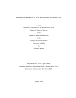 PHOSPHATE ORE PRE-REACTION WITH ACIDIC PROCESS WATER