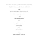 MODELING AND SIMULATION OF A STATIC SYNCHRONOUS COMPENSATOR (STATCOM) FOR THE UI ANALOG MODEL POWER SYSTEM