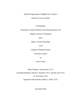NUTRITIONAL APPROACHES TO MITIGATE THE IRON TOXICITY IN  RAINBOW TROUT AND CATFISH