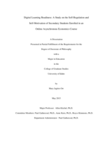 Digital Learning Readiness: A Study on the Self-Regulation and Self-Motivation of Secondary Students Enrolled in an Online Asynchronous Economics Course
