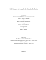 K–12 Educator Advocacy for the Education Profession