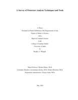 A Survey of Firmware Analysis Techniques and Tools
