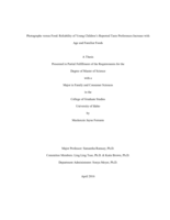 Photographs versus Food: Reliability of Young Children’s Reported Taste Preferences Increase with Age and Familiar Foods