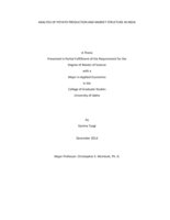 Analysis of Potato Production and Market Structure in India