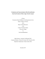 Production and Characterization of Bio-Oil and Biochar from Fast Pyrolysis of Micro-Algae Chlorella vulgaris