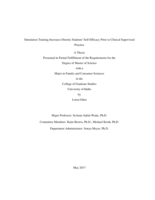 Simulation Training Increases Dietetic Students' Self-Efficacy Prior to Clinical Supervised Practice