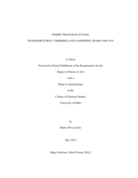 Where the Railways Ran: Transportation, Commerce and Sandpoint, Idaho, 1880-1935