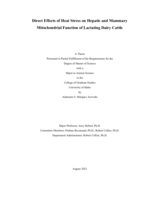 Direct Effects of Heat Stress on Hepatic and Mammary Mitochondrial Function of Lactating Dairy Cattle