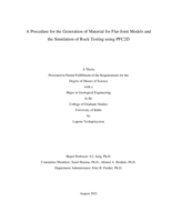 A Procedure for the Generation of Material for Flat-Joint Models and the Simulation of Rock Testing using PFC2D