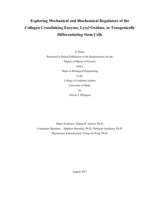 Exploring mechanical and biochemical regulators of the collagen crosslinking enzyme, lysyl oxidase, in tenogenically differentiating Stem cells