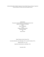 Understanding Idaho's Adaptive Capacity to Future Water Resource Change: A Legal and Political Analysis of Climate Informed Drought Planning
