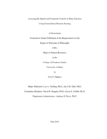 Assessing the Spatial and Temporal Controls on Plant Function Using Ground Based Remote Sensing