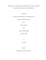 SELF-EFFICACY: UNDERGRADUATE PROGRAM EVALUATION OF GENERAL AND HEALTH EDUCATION CORE COMPETENCIES
