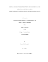 CHIEF ACADEMIC OFFICERS' PERCEPTIONS OF ASSESSMENT DATA IN OPERATIONAL DECISION MAKING: WHERE ASSESSMENT AND DATA BASED DECISION MAKING COLLIDE