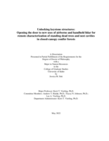 Unlocking keystone structures:  Opening the door to new uses of airborne and handheld lidar for remote characterization of standing dead trees and nest cavities in closed-canopy conifer forests