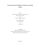 Water-Energy Nexus Modeling in Cooling Towers and Hot Springs