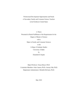 Professional Development Opportunities and Needs of Secondary Family and Consumer Science Teachers in the Northwest United States
