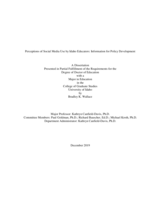 Perceptions of Social Media Use by Idaho Educators: Information for Policy Development