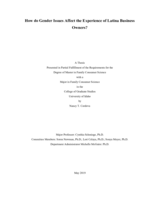 How do Gender Issues Affect the Experience of Latina Business Owners?