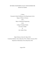 REVERSE ENGINEERING LEGACY MECHANISMS FOR MANUFACTURING
