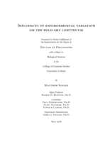 Influences of environmental variation on the bold-shy continuum