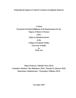 ESTIMATING THE IMPACT OF CULTURAL VARIATION ON EPIDEMIC BEHAVIOR