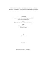 Investigating the use of classification models to study microbial community associations with bacterial vaginosis