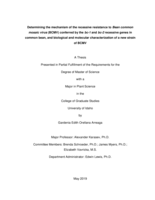 Determining the mechanism of the recessive resistance to Bean common mosaic virus (BCMV) conferred by the bc-1 and bc-2 recessive genes in common bean, and biological and molecular characterization of a new strain of BCMV