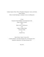 Cadmium Uptake in Wheat: Effects of Phosphorus Management, Variety, and Nutrient Uptake Dynamics; Effects of Andic Mineralogy on Aluminum Toxicity in Acidifying Soils