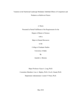 Variation in the Nutritional Landscape Modulates Sublethal Effects of Competitors and Predators on Herbivore Fitness