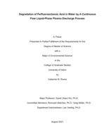 Degradation of Perfluorooctanoic Acid in Water by a Continuous Flow Liquid-Phase Plasma Discharge Process